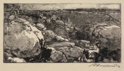 Fontainebleau Forest: The Cirque of Long-Rocher La Forêt de Fontainebleau..., publicerad 1908. av Auguste Louis Lepère