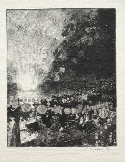 Venetiansk festival. av Auguste Louis Lepère