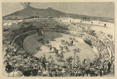 Italien. Festivalen i Pompei, Gladiatorernas cirkus, 1884. av Auguste Louis Lepère
