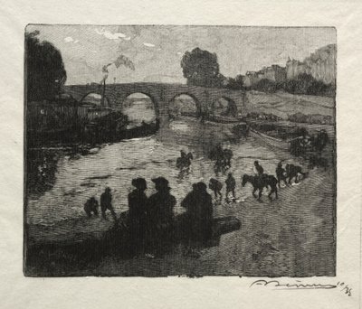 Drycketråget Pont Marie. av Auguste Louis Lepère