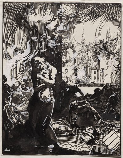 Branden i Louvain av Auguste Louis Lepère