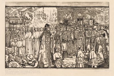 Corpus Christi processionen i Nantes av Auguste Louis Lepère