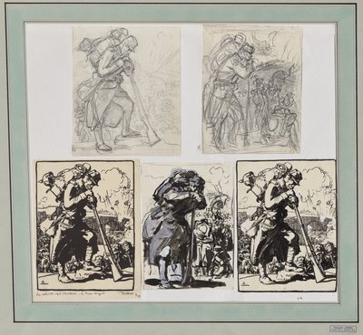 Retreaten efter Charleroi... av Auguste Louis Lepère