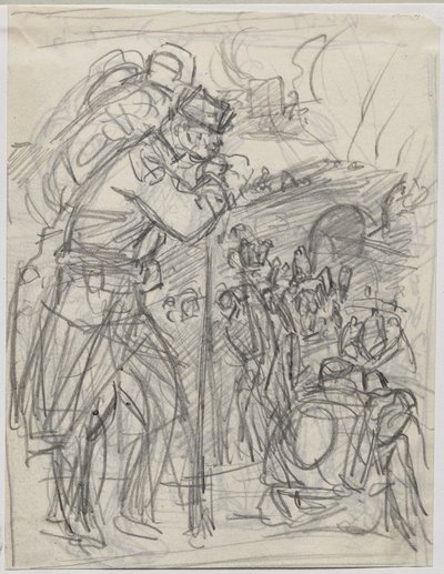 Retreaten efter Charleroi... av Auguste Louis Lepère