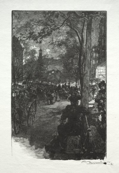 Boulevard Montmartre, kväll av Auguste Louis Lepère