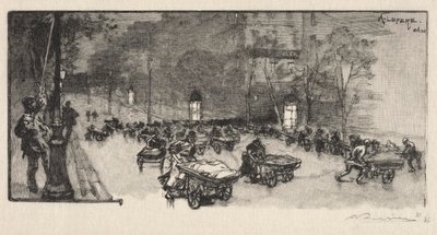 Boulevarden, i hörnet av Faubourg Montmartre av Auguste Louis Lepère