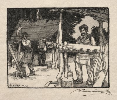 Lath Maker, 1889. av Auguste Louis Lepère