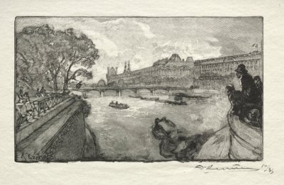 Louvren, sett från Pont Neuf, 1890. av Auguste Louis Lepère