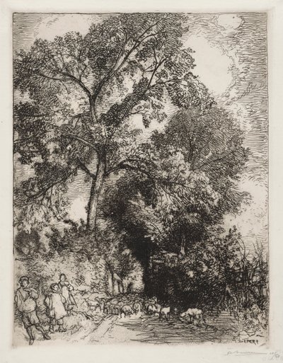 The Return of the Herd, Crèvecoeur av Auguste Louis Lepère
