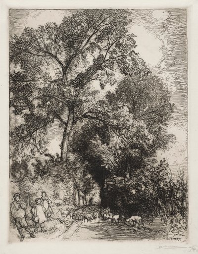 The Return of the Herd, Crèvecoeur, 1913. av Auguste Louis Lepère