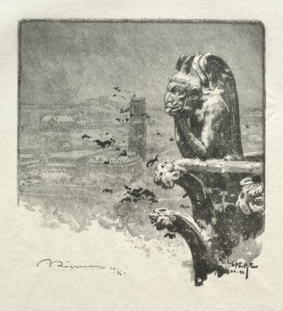Stryge of Notre Dame av Auguste Louis Lepère