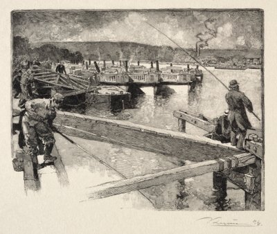 Omnibusgaraget. av Auguste Louis Lepère