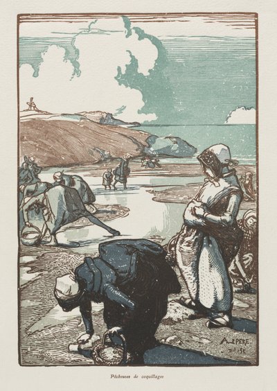 Pinion Fisherwomen, Saint-Jean-de-Mont av Auguste Louis Lepère