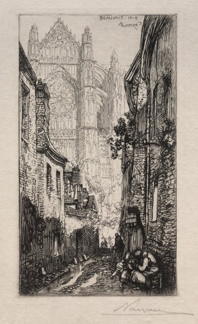 Narrow Street, Beauvais (An Alley, Beauvais) av Auguste Louis Lepère