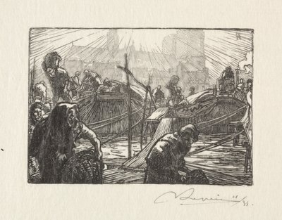 Notre Dame sett från Apple Market av Auguste Louis Lepère