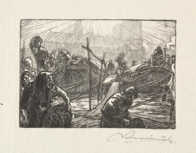 Notre Dame sett från Apple Market. av Auguste Louis Lepère