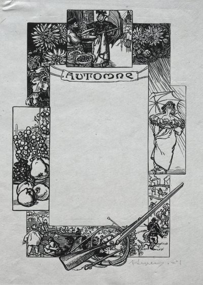 Parisalmanackan, 1897: Dekorativ kant, höst av Auguste Louis Lepère