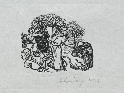 Paris-almanackan, 1897: Svansstycke, höst, 1897. av Auguste Louis Lepère