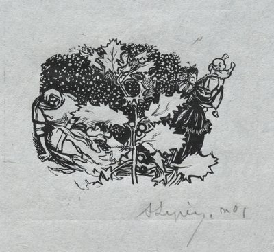 Paris-almanackan, 1897: Svansstycke, vinter, 1897. av Auguste Louis Lepère