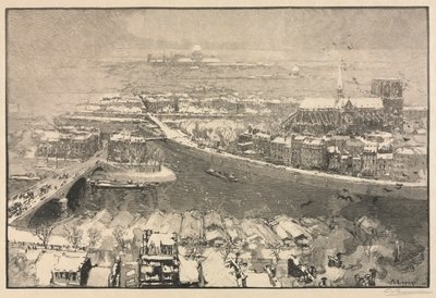 Paris under snö av Auguste Louis Lepère