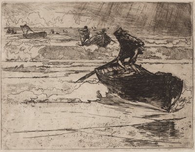 Fiskare som flyr före stormen av Auguste Louis Lepère