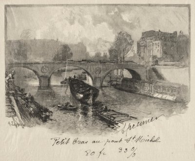 Handvapen vid Pont St. Michel av Auguste Louis Lepère