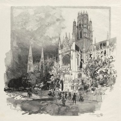 Illustrerad Rouen: Saint Ouen Church, 1896. av Auguste Louis Lepère