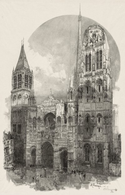 Illustrerad Rouen: Katedralen i Rouen av Auguste Louis Lepère