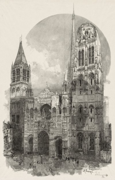 Illustrerad Rouen: Katedralen i Rouen, 1888. av Auguste Louis Lepère
