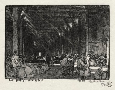 Illustrerad Rouen: The Halle aux Blès, 1896. av Auguste Louis Lepère