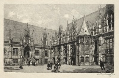 Illustrerad Rouen: The Palace of Justice, 1896. av Auguste Louis Lepère