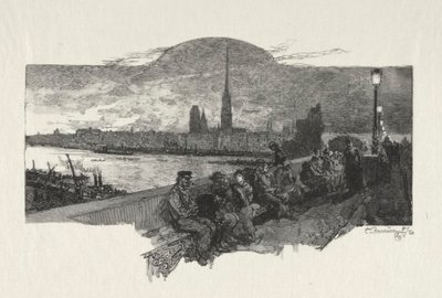 Illustrerad Rouen: The Bridge of Stones, 1896. av Auguste Louis Lepère