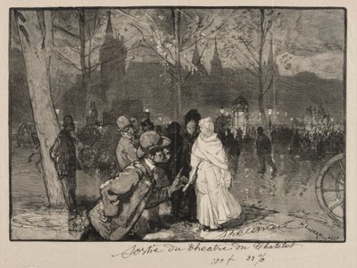 Lämnar Chatelet-teatern av Auguste Louis Lepère