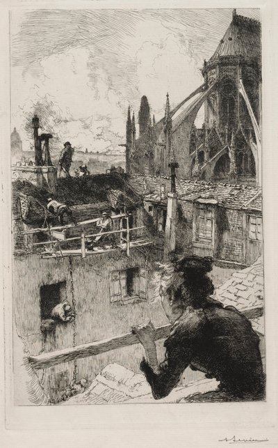 På hustaken nära Notre Dame av Auguste Louis Lepère