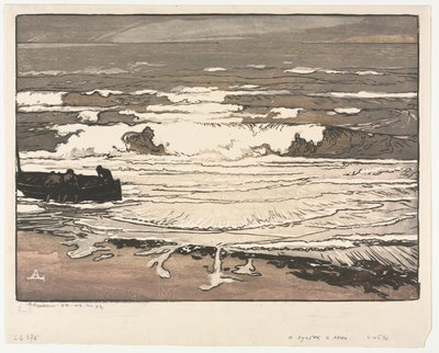 The Breaking Waves, Tide of September 1901, 1901. av Auguste Louis Lepère