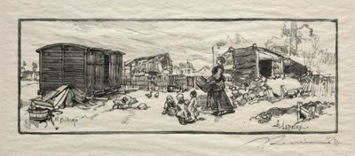 Vagnhuset Le wagon-logement. av Auguste Louis Lepère