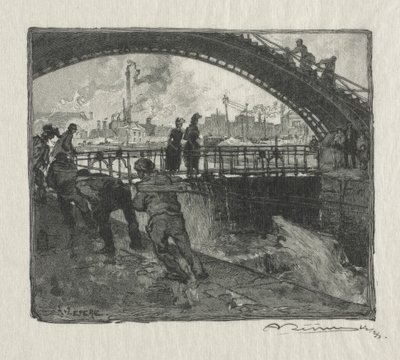 S:t Martin-kanalens slussen av Auguste Louis Lepère