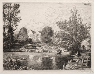 Den gamla gångbron, 1915. av Auguste Louis Lepère