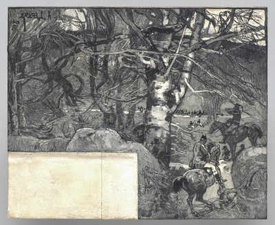 En jakt med hund, Mont Gérard
 av Auguste Louis Lepère