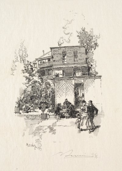 En Guinguette. av Auguste Louis Lepère
