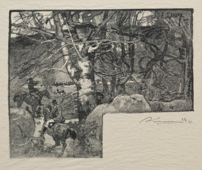 En hundjakt på Mont Gerard av Auguste Louis Lepère