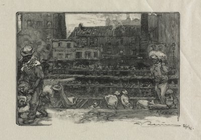 Avlastare av gips (Canal St. Martin) av Auguste Louis Lepère