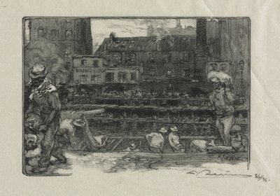 Avlastare av Gipskanalen St. Martin, 1890. av Auguste Louis Lepère