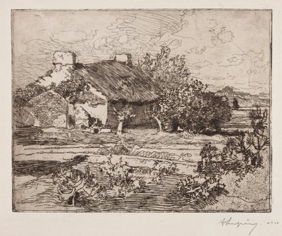 Old Bourrine, hus i Marais, Vendée, 1892. av Auguste Louis Lepère