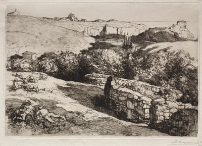 Utsikt över Port de la Meule, 1907. av Auguste Louis Lepère