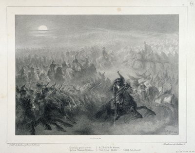 Litografiskt album från 1837, nr 12: Detta är den stora revyn (...) av Auguste Raffet