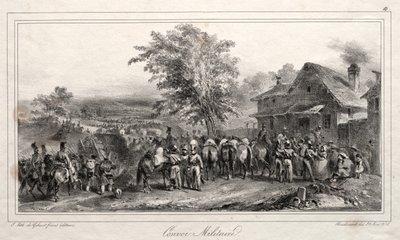 Album för 1831: Militär konvoj av Auguste Raffet