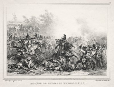 Album för 1833: Charge of Republican Hussars av Auguste Raffet