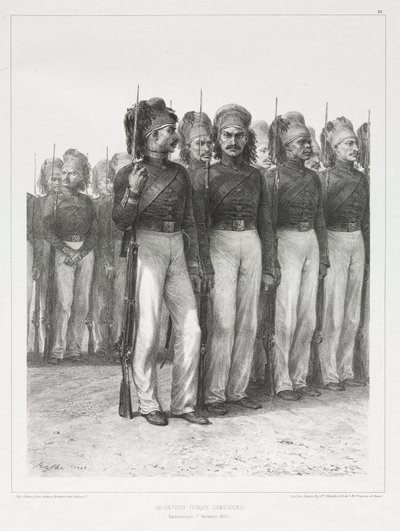 Turkiskt infanteri, chassörer, 1837. av Auguste Raffet