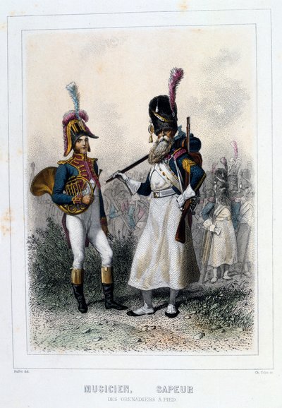 Musiker och sapper från Grenadiers-à-Pied, 1859. av Auguste Raffet